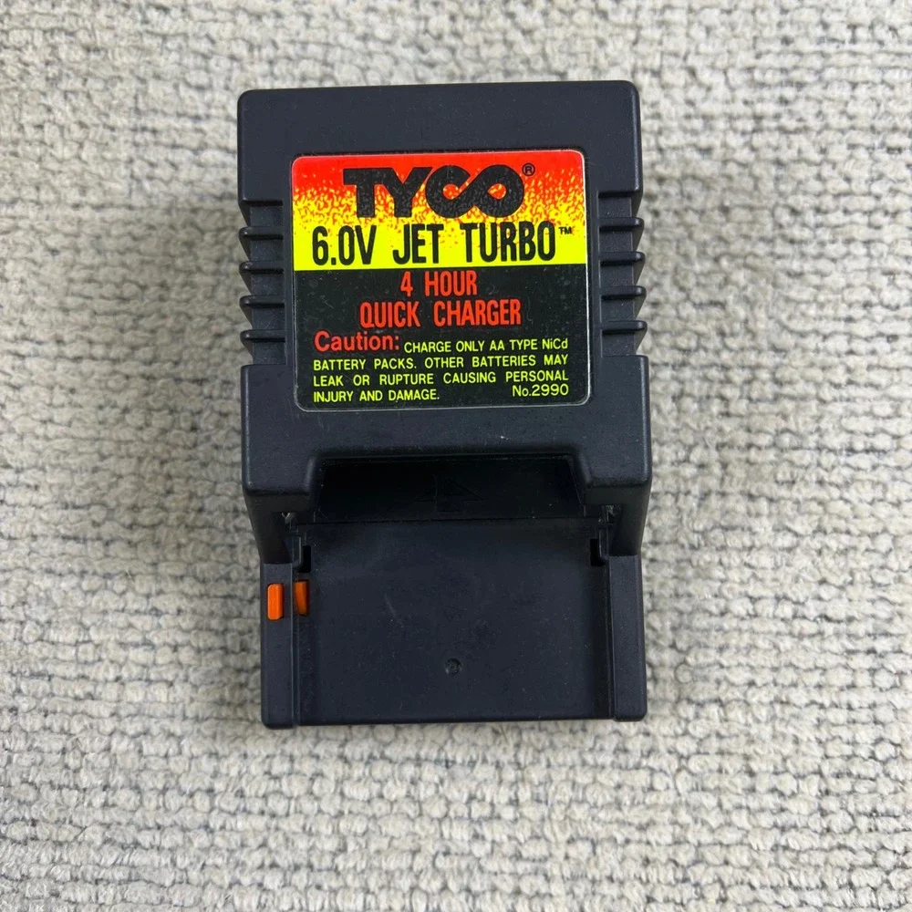 Tyco 6.0V Jet Turbo 4 Hour Quick Charger Model 2990 Black NiCd Excellent RC Toy